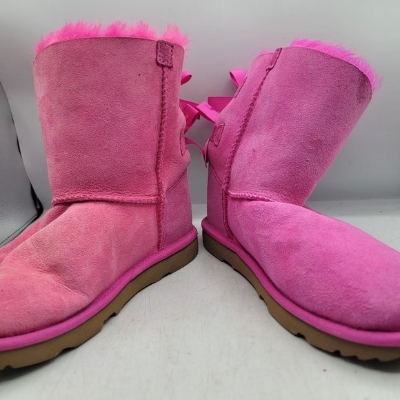 Ugg Bailey Bow II Girls Size 4 Pink Blossom Boots Pull On Casual Walking School - Picture 3 of 14